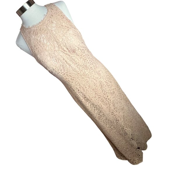 J S Collections 12 Formal Beige Lace Feminine Maxi Resort Wedding Event $248 - Picture 2 of 16